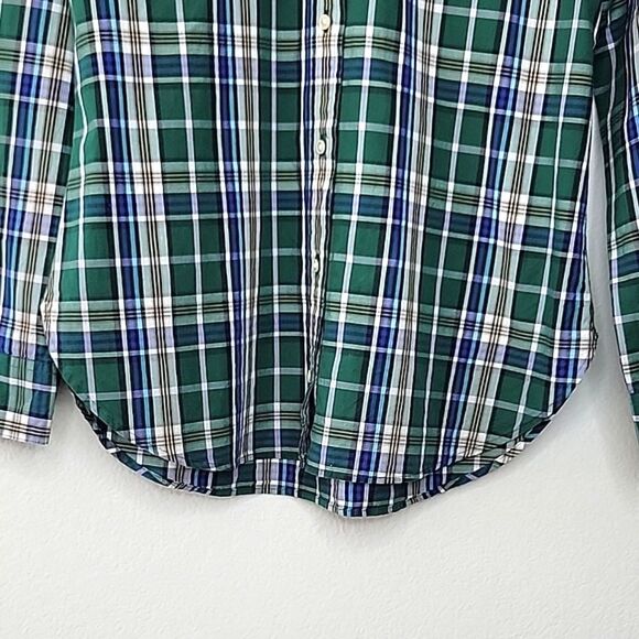 J. CREW Womens Green Plaid Button Down Long Sleeve Casual Collared Shirt size 6 - Picture 4 of 15